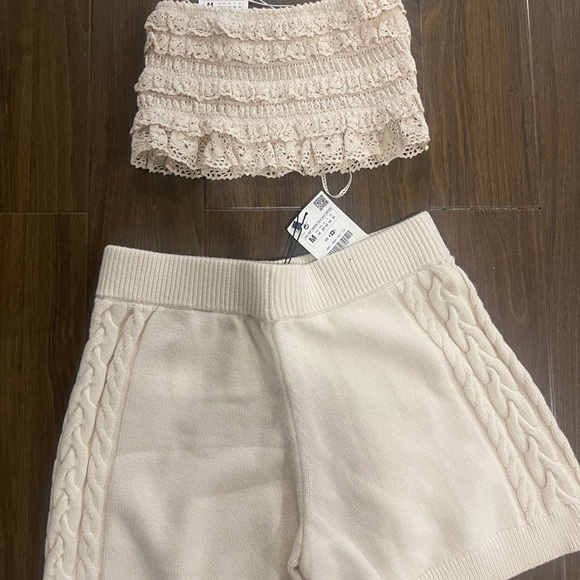 Zara cream knitted shorts set - Picture 5 of 6